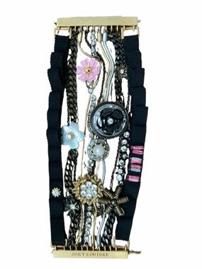 Y2K 2000’S JUICY COUTURE Statement Mixed Chain Stacked Bracelet Women’s Jewelry
